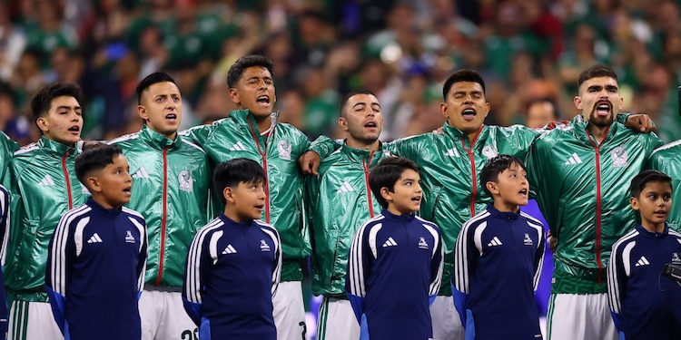 Jugadores de la Selección Mexicana antes de un partido de la Copa del Mundo 2026