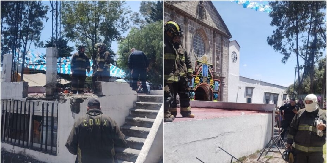 Explosión de pirotecnia en iglesia de Santa Fe, en la alcaldía Álvaro Obregón, deja 4 heridos, entre ellos un menor de edad.