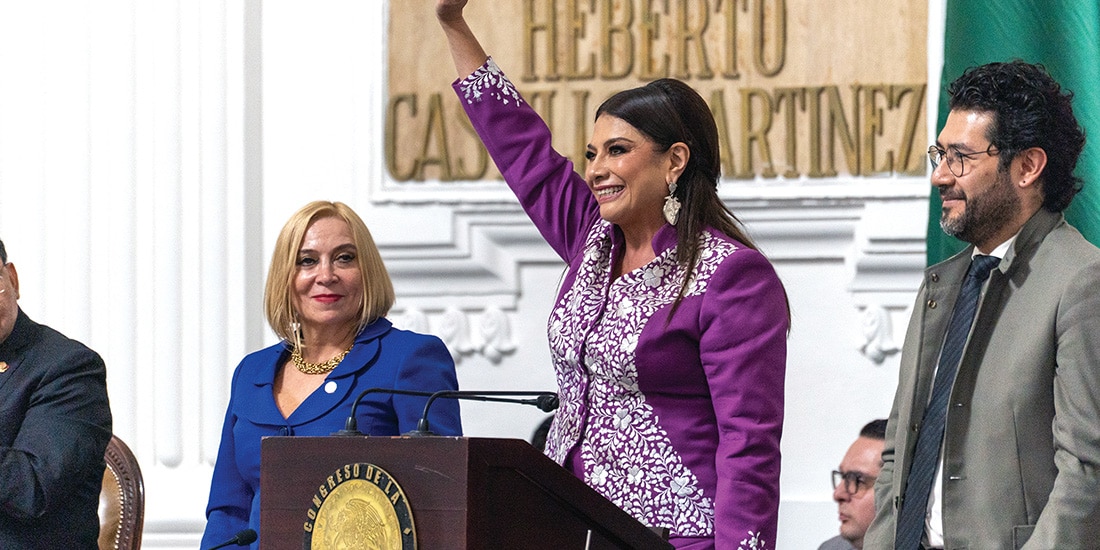 LA JEFA de Gobierno, ayer, en el Congreso capitalino