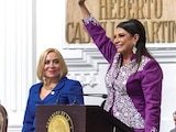 LA JEFA de Gobierno, ayer, en el Congreso capitalino