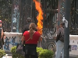 La protesta se registró el mediodía de este jueves.