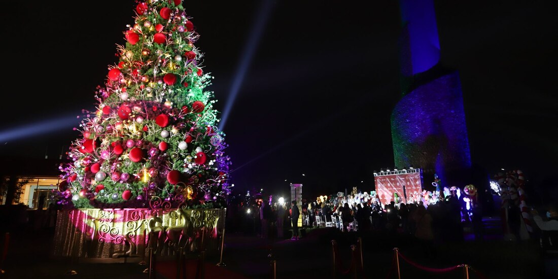 Encendido del árbol navideño en el Parque Ecológico de Xochimilco, el año pasado.