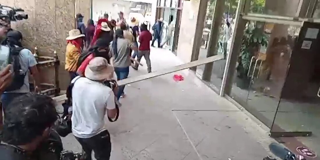Protesta de la CNTE este viernes.
