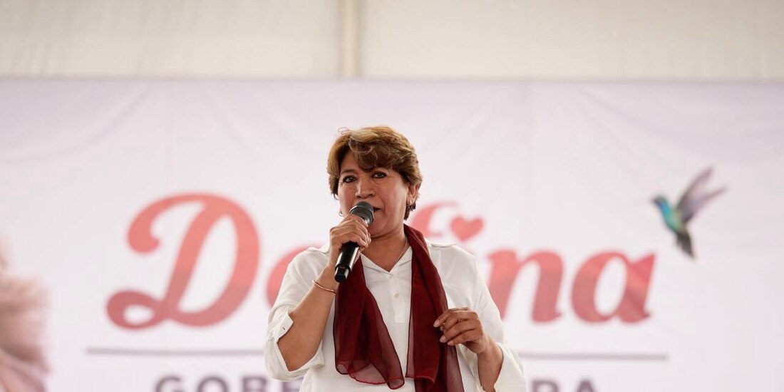 La candidata de Morena al gobierno del Estado de México, Delfina Gómez.