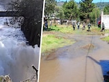 Mega fuga de agua en Xochimilco afecta a al menos 25 viviendas.