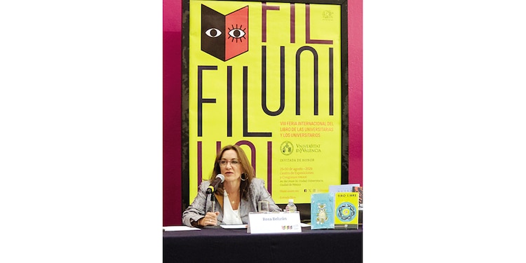 ROSA BELTRÁN, directora de Cultura UNAM, ayer en conferencia de prensa.