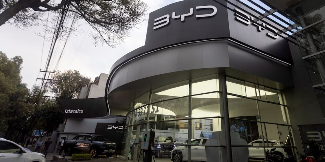 En la imagen, una concesionaria de BYD en la alcaldía Iztacalco, en la Ciudad de México.