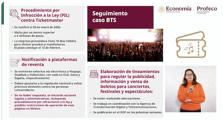 Avances del caso Ticketmaster presentados en la Conferencia del Pueblo.