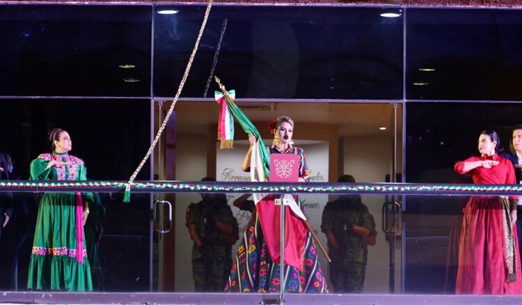 Evelyn Salgado en su discurso.
