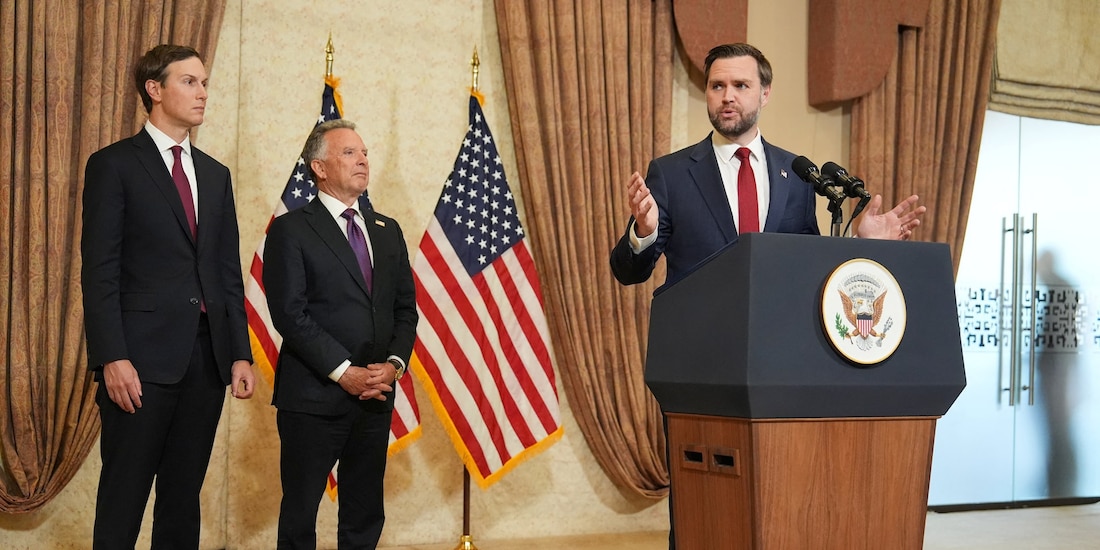 El vicepresidente de Estados Unidos, J. D. Vance, tras negociaciones con Irán en Pakistán.