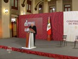 El presidente de México Andrés Manuel López Obrador en conferencia de prensa en Palacio Nacional.