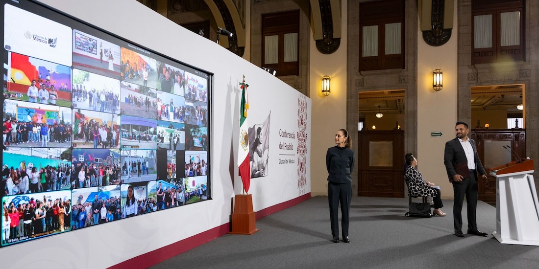 Conferencia de prensa en Palacio Nacional.