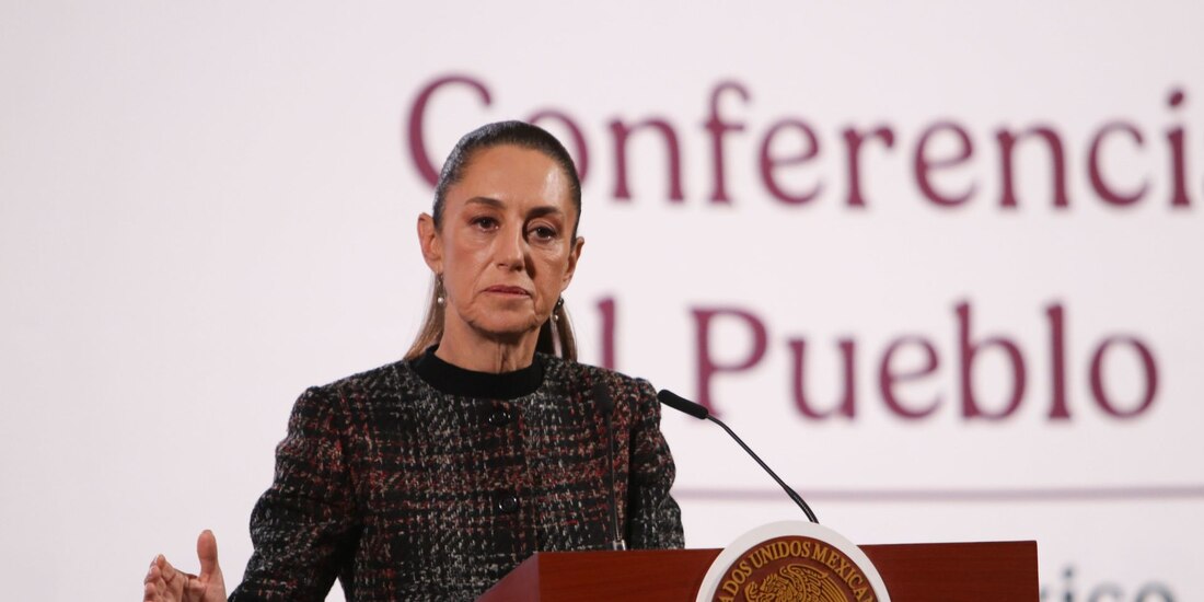 La Presidenta Claudia Sheinbaum en conferencia de prensa.