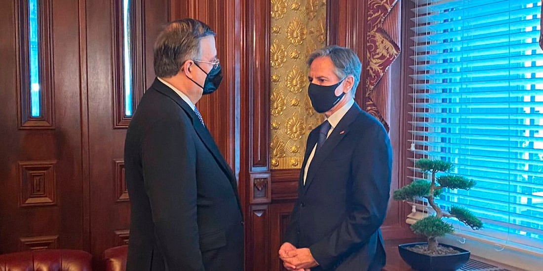 Marcelo Ebrard, secretario de Relaciones Exteriores, junto a Antony Blinken, secretario de Estados Unidos, el pasado 9 de septiembre.