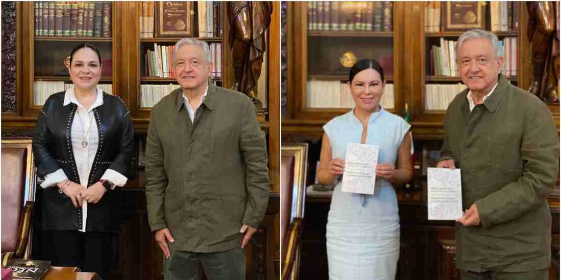 A la izquierda, el Presidente con la senadora Mónica Fernández; a la derecha, con la diputada Laura Rojas