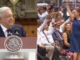 Al grito de "¡Presidenta!", AMLO y miles en Zócalo respaldan a Claudia Sheinbaum.