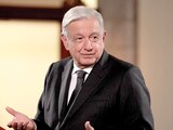 El Presidente Andrés Manuel López Obrador, ayer en conferencia de prensa.