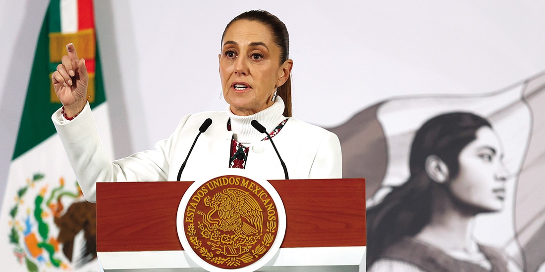 La mandataria federal, ayer, en conferencia de prensa en Palacio Nacional.