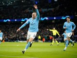 Erling Haaland, del Manchester City, celebra después de anotar el quinto gol de su equipo durante el partido de vuelta de los octavos de final de la Champions ante el RB Leipzig en el Etihad Stadium de Manchester, Inglaterra, el martes 14 de marzo de 2023
