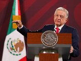 Presidente López Obrador durante la conferencia matutina de este lunes 1 de mayo.