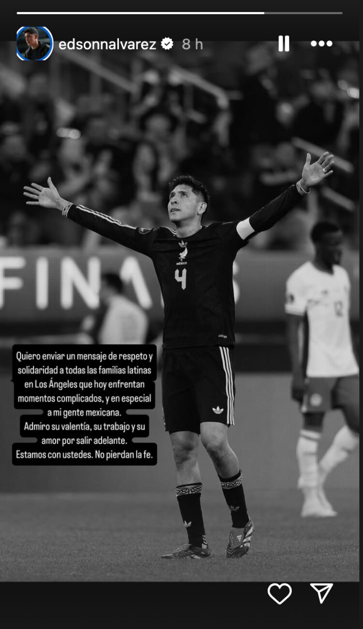 Edson Álvarez externó su apoyo a los inmigrantes mexicanos en Estados Unidos.