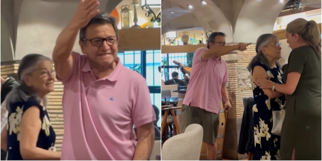 Pedro Arturo López Obrador en el restaurante Mesón Guadalupe, en Veracruz.
