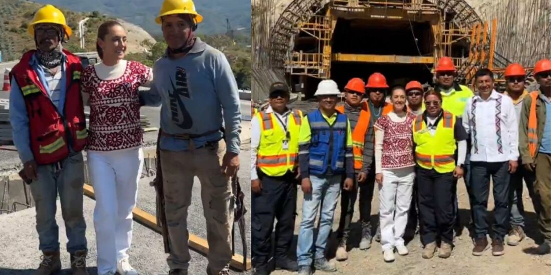 La presidenta Claudia Sheinbaum supervisó los avances del Tren Interoceánico en Oaxaca.