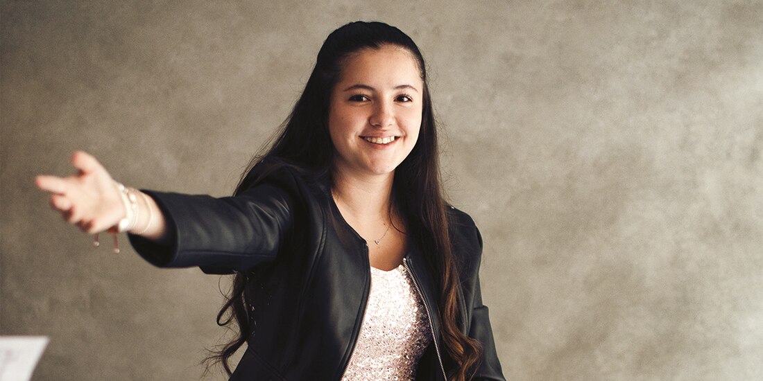 La pianista, durante una sesión de fotos.