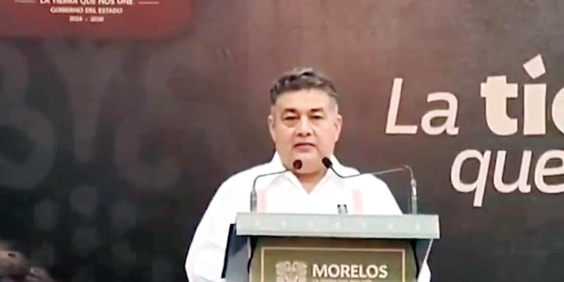 El secretario de Seguridad de Morelos, Miguel Ángel Urrutia Lozano, en conferencia de prensa, ayer.
