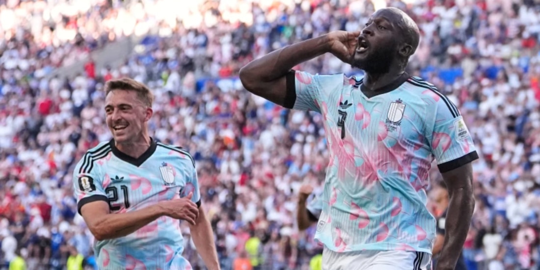 Los jugadores belgas también imitaron el famoso baile de Donald Trump tras el triunfo.