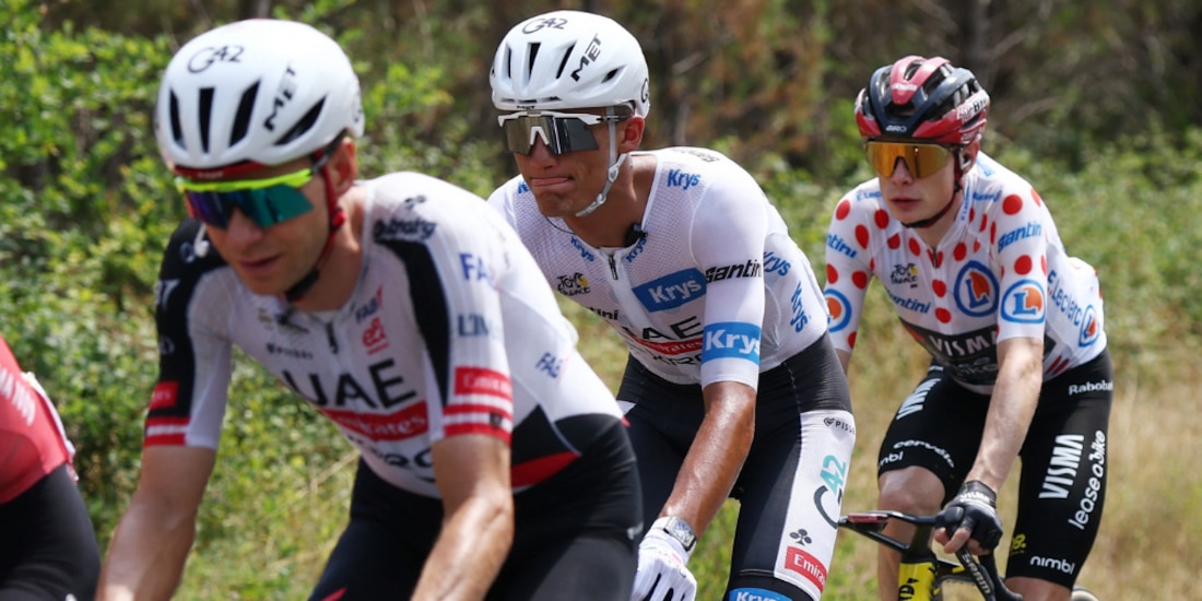 Isaac del Toro durante la Etapa 7 del Tour de France.