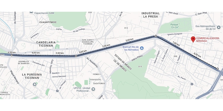 Corredor que muestra robo de hidrocarburos entre la CDMX y el Edomex.