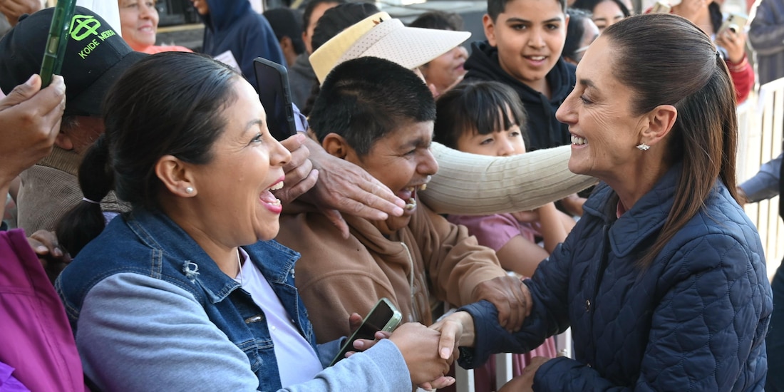 Así fue recibida la Presidenta Claudia Sheinbaum en el municipio de General Pánfilo Natera, Zacatecas.