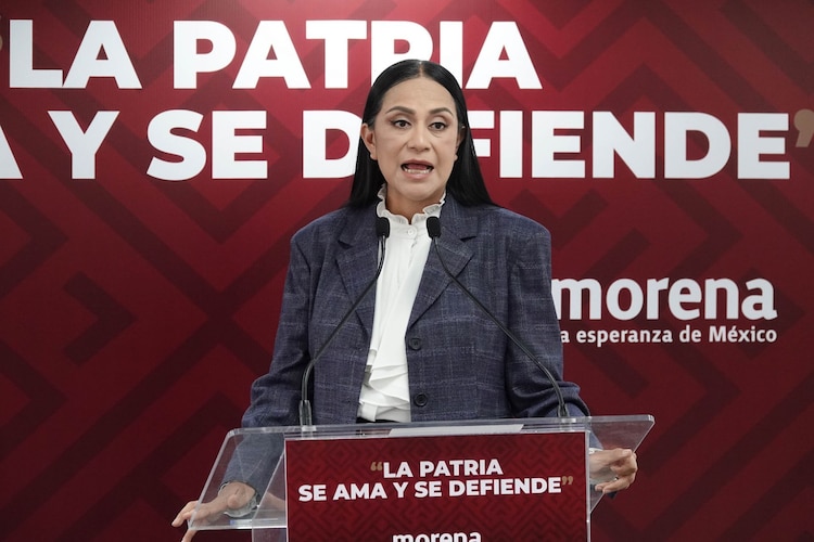La presidenta nacional de Morena, Ariadna Montiel Reyes