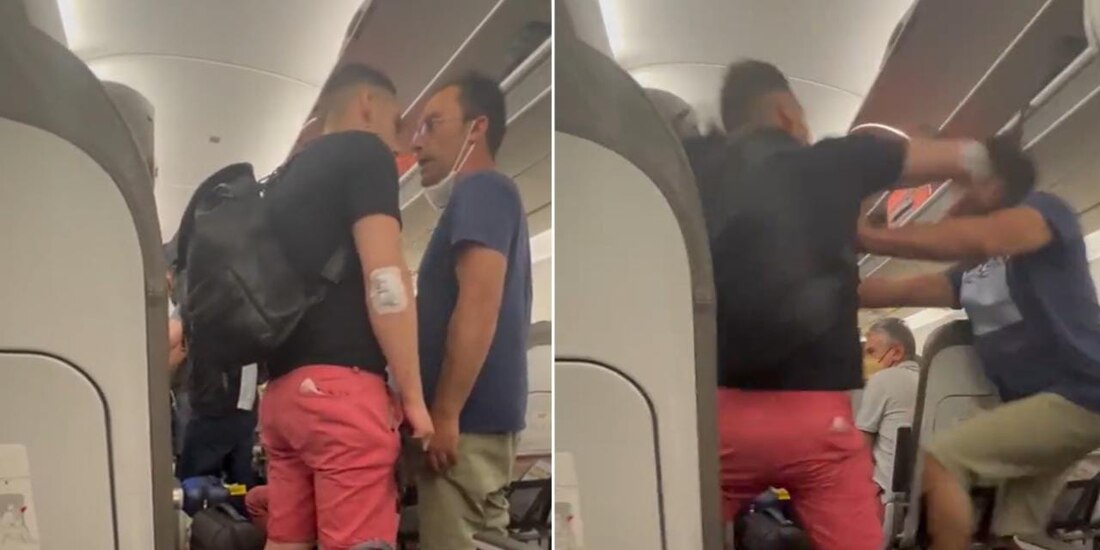 Pasajeros de avión discuten y pelean a golpes por ver quién sacaba primero su maleta.