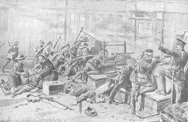 Un retrato del Levantamiento de Pascua en Irlanda, en 1916.