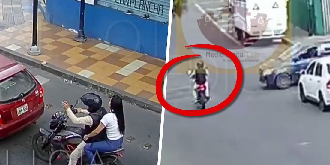 Un motociclista fue arrollado por un vehículo; su esposa se salvó segundos antes.
