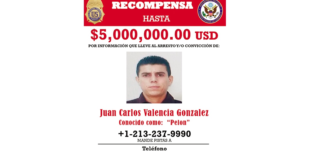 Cartel de recompensa de Juan Carlos Valencia González.