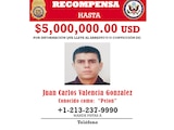 Cartel de recompensa de Juan Carlos Valencia González.