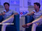 Checo Pérez durante una conferencia en Guadalajara.