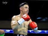 Jonathan Delgado durante una de sus peleas de box en el 2020.