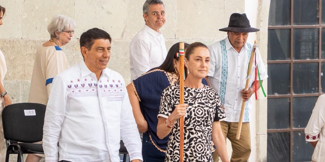 En la fotografía, la Presidenta Claudia Sheinbaum y el gobernador Salomón Jara.
