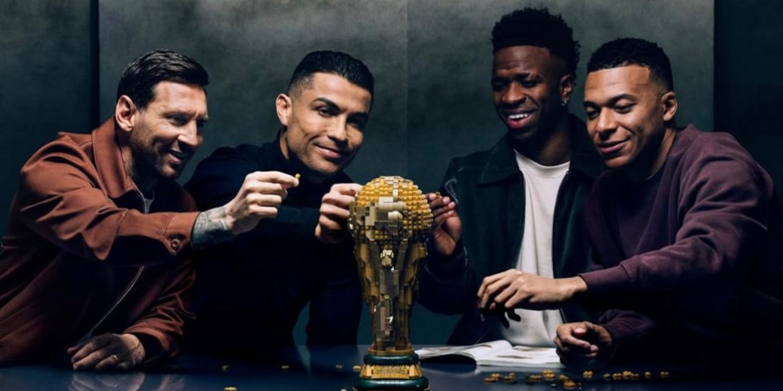 Messi, Ronaldo, Vini jr. y Mbappé juntos en un comercial.