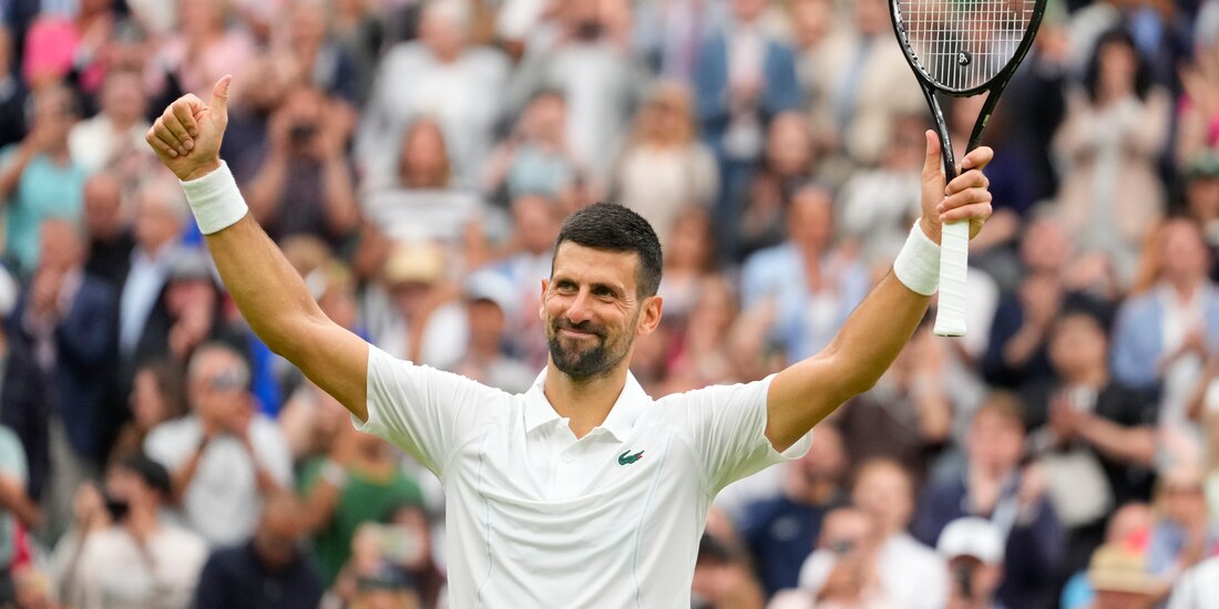 Novak Djokovic tras vencer Vit Kopriva en la primera ronda de Wimbledon 2024