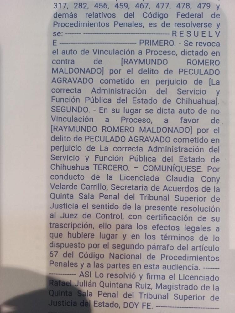 Raymundo Romero revira a Javier Corral: nunca fui procesado ni sentenciado