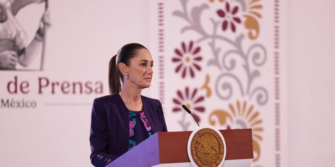 La Presidenta Claudia Sheinbaum, ayer, en conferencia.