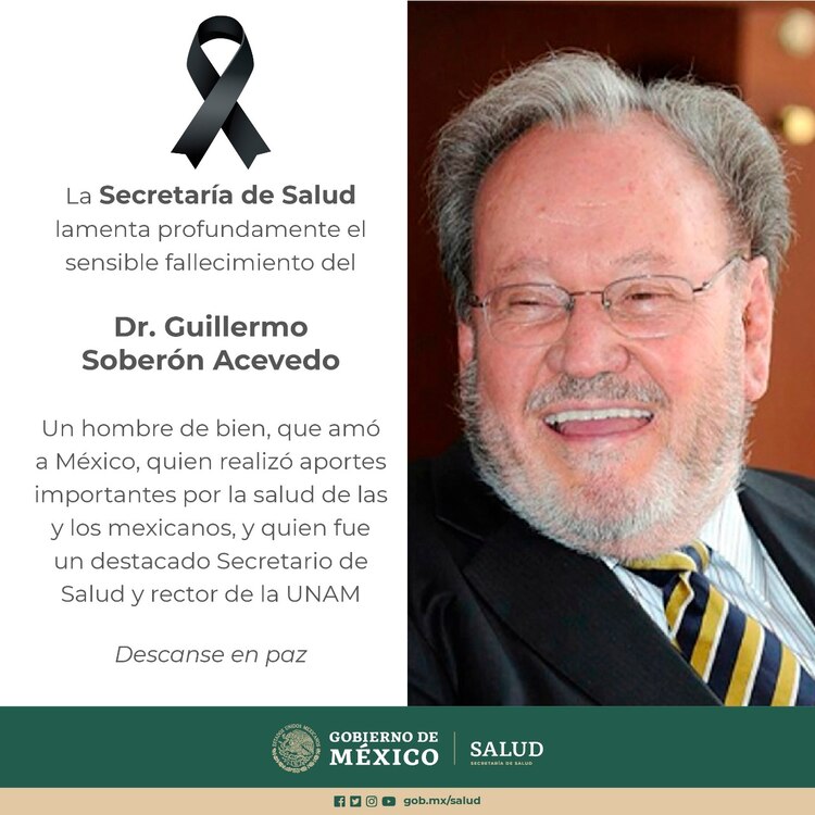 Condolencias de la Secretaría de Salud.