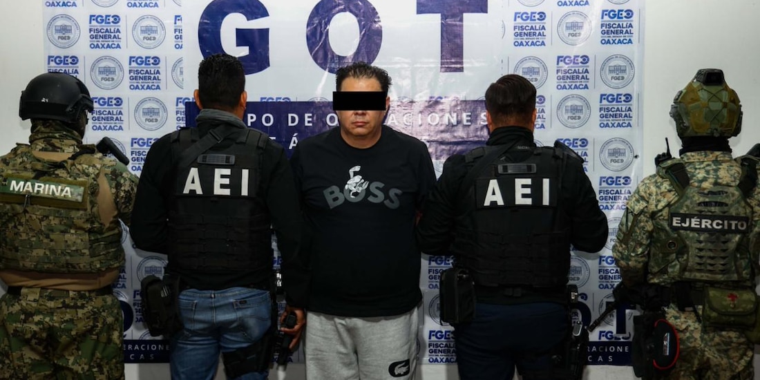Jorge Armando H.V., alias "El Kilo", detenido en Oaxaca.