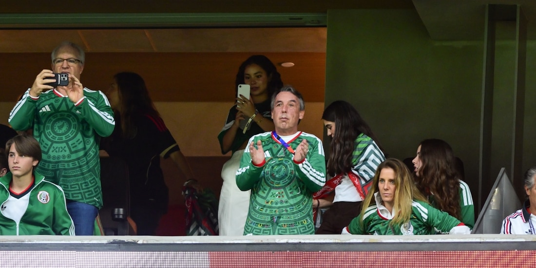 Emilio Azcárraga durante un partido de México en el Estadio Azteca en el Mundial 2026.