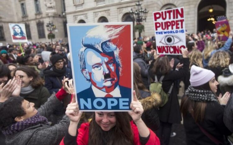 Una manifestación en contra del republicano en Washington.